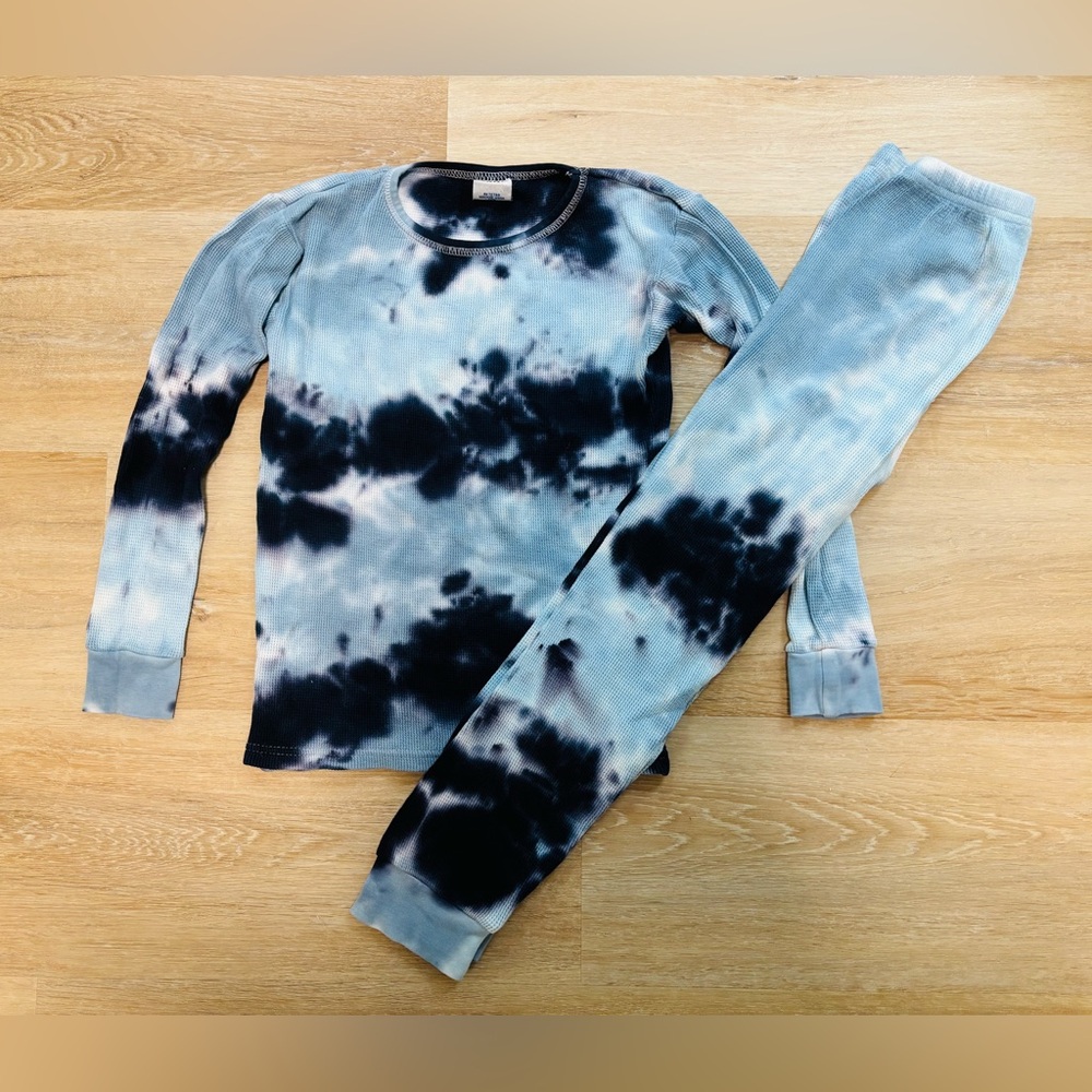 Baby Steps Blue Tie Dye Pajama Set